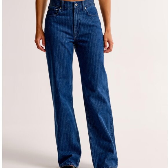Abercrombie & Fitch The Loose High Rise Denim Jeans Blue New Plus Size 33 Short - Picture 9 of 12